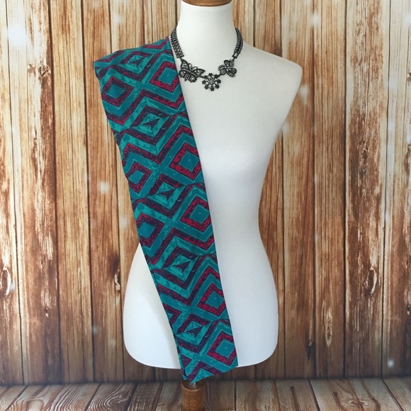Lularoe OS Leggings Emerald Teal Fuchsia Chevron - Picture 4 of 8